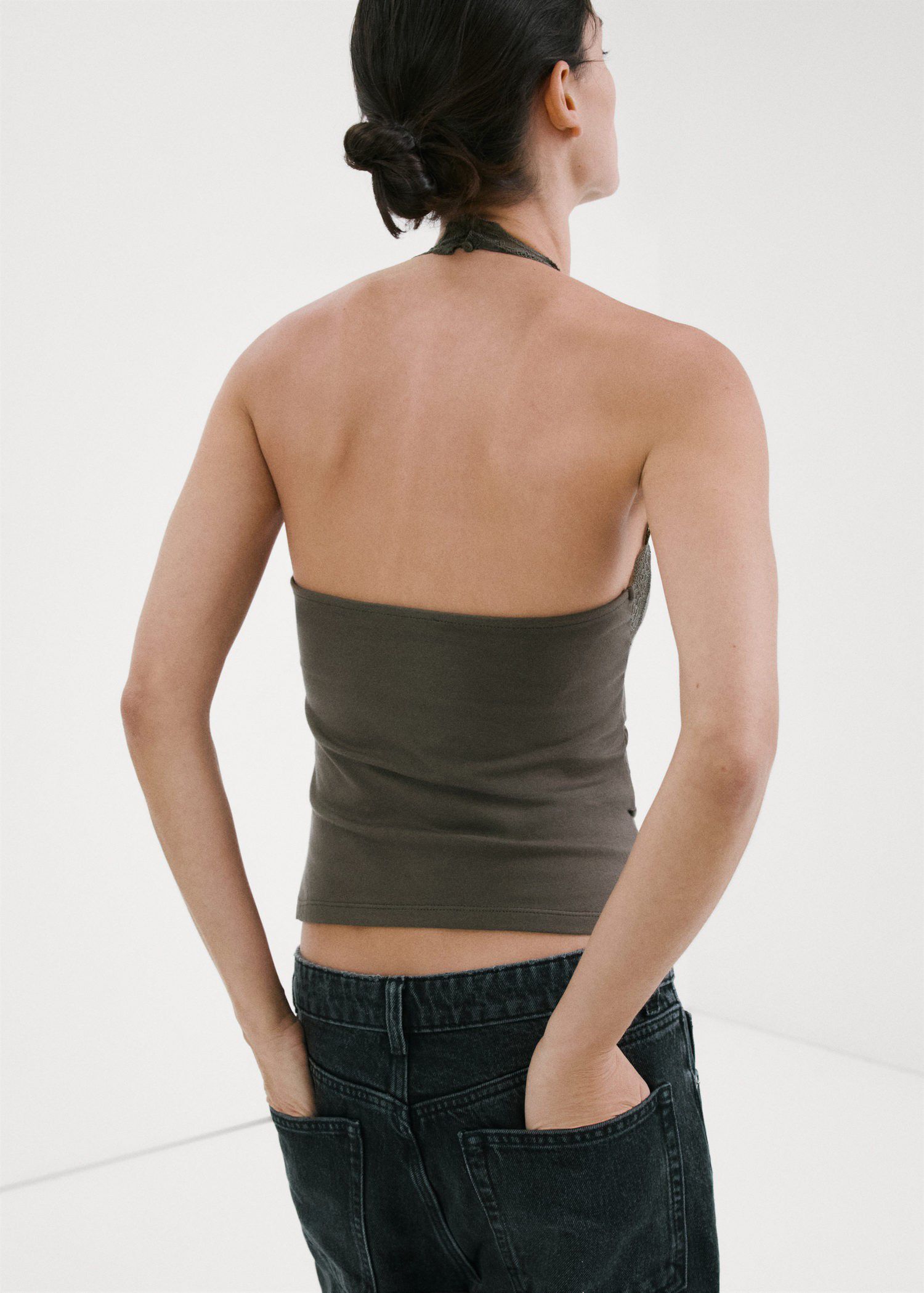 Lace halter neck top