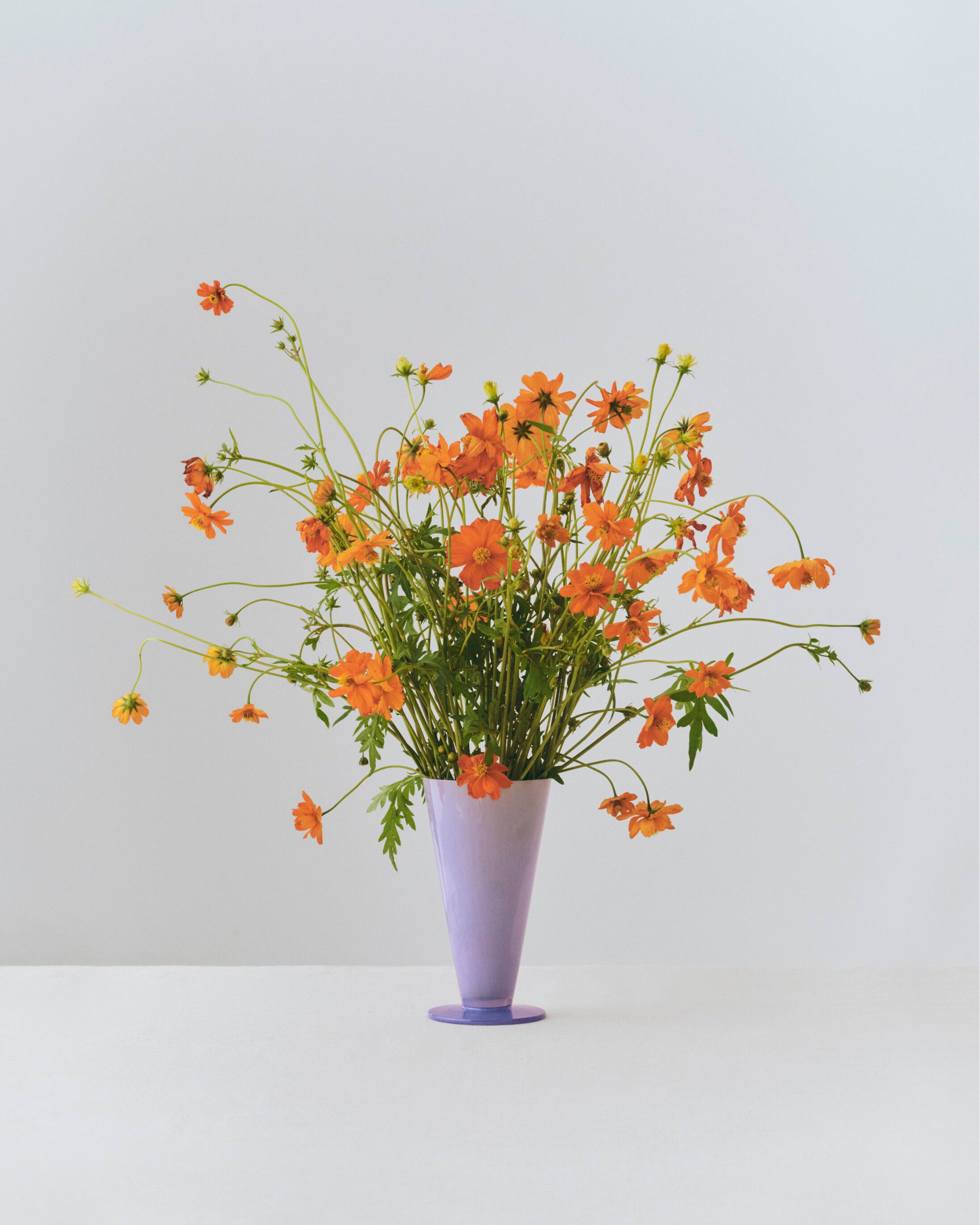 Conical Vase-Small-Light blue and lavender blue