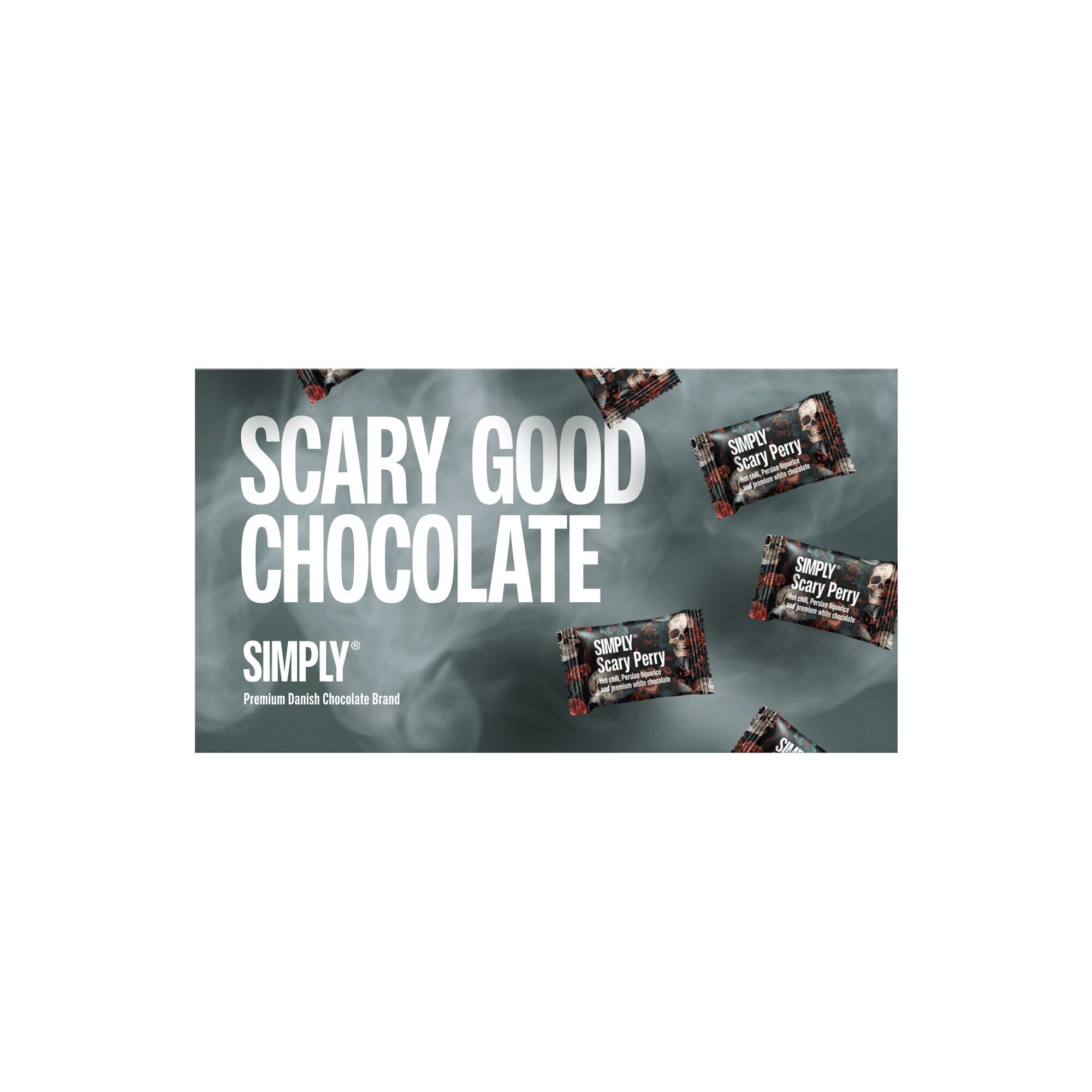 Simply&reg; SCARY GOOD CHOCOLATE chokolade&aelig;ske (100g)