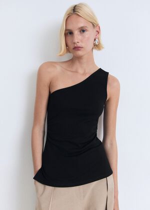 Asymmetrical draped top