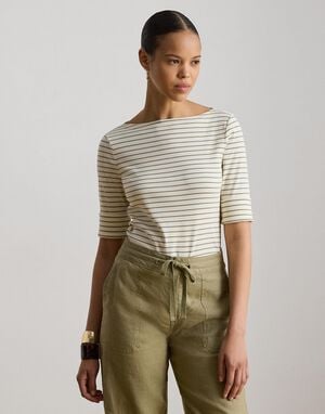 REFINED STR 1X1 RIB-KNT-T-SHIRT