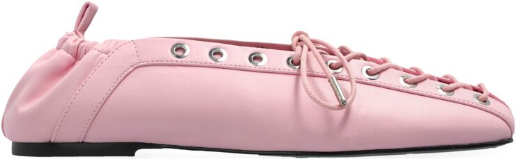 Eyelets Lace Up Ballerina Denim Pri