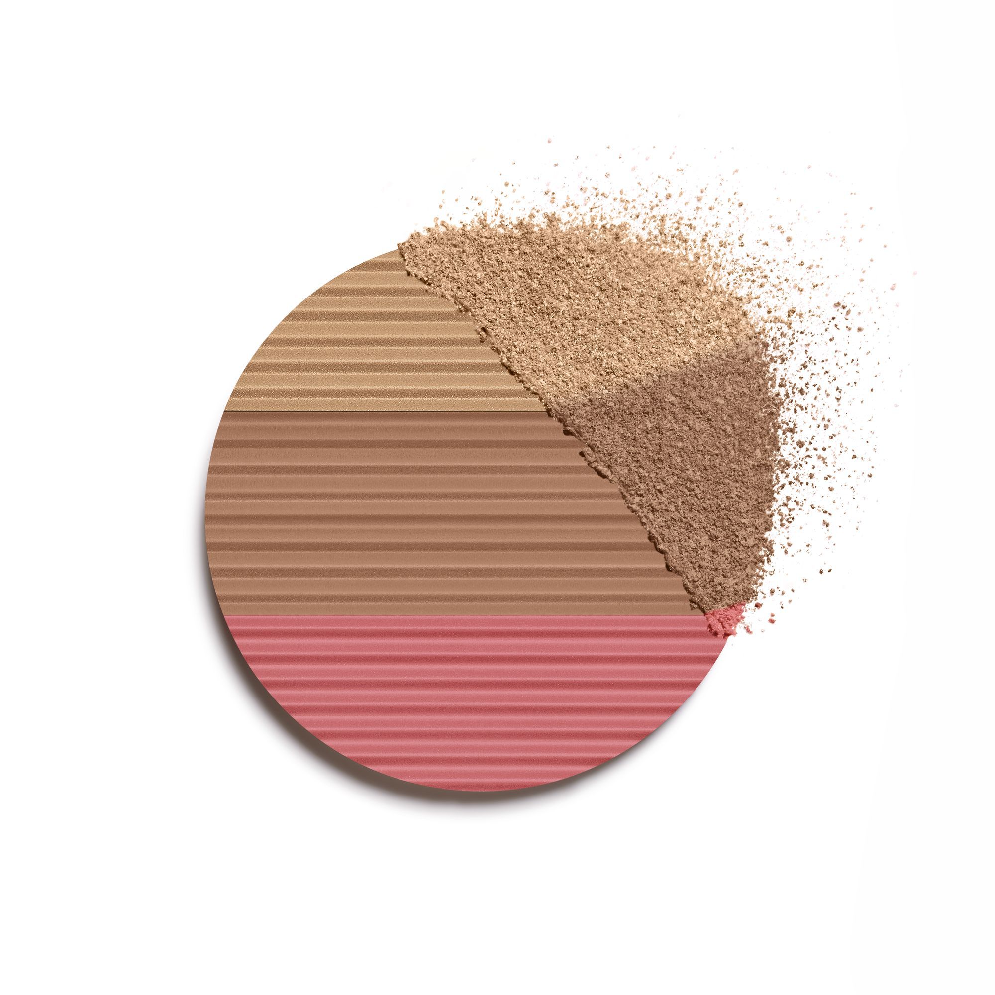 EN HARMONI AF TRE PUDDERE FOR SUND GL&Oslash;D. BRONZER, BLUSH, HIGHLIGHTER