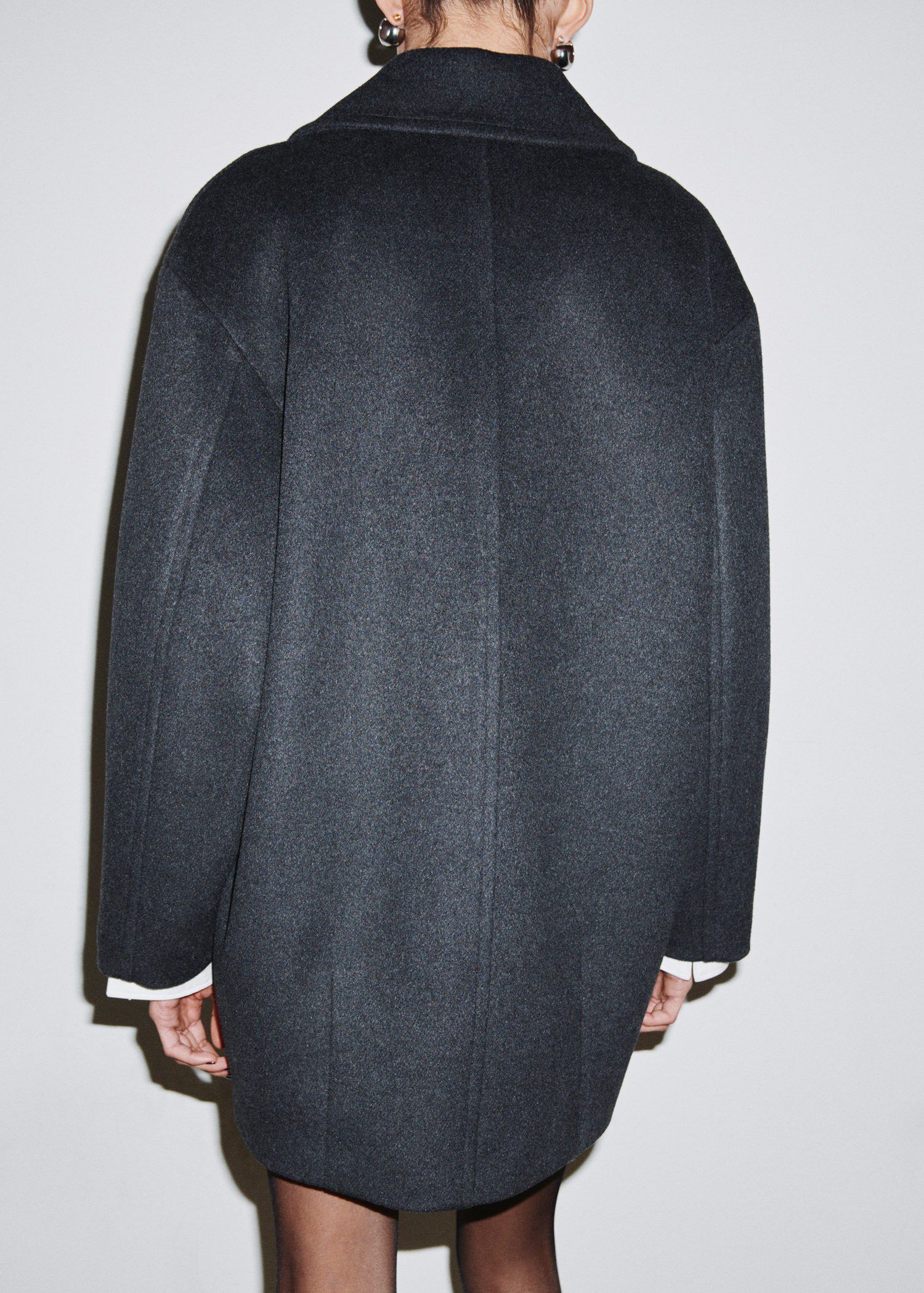Wool-blend coat with button fasteni