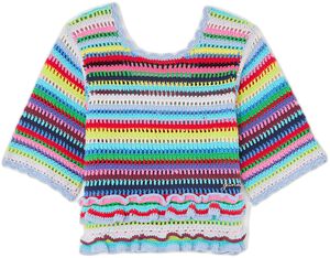 Cotton Crochet Multistripe Top