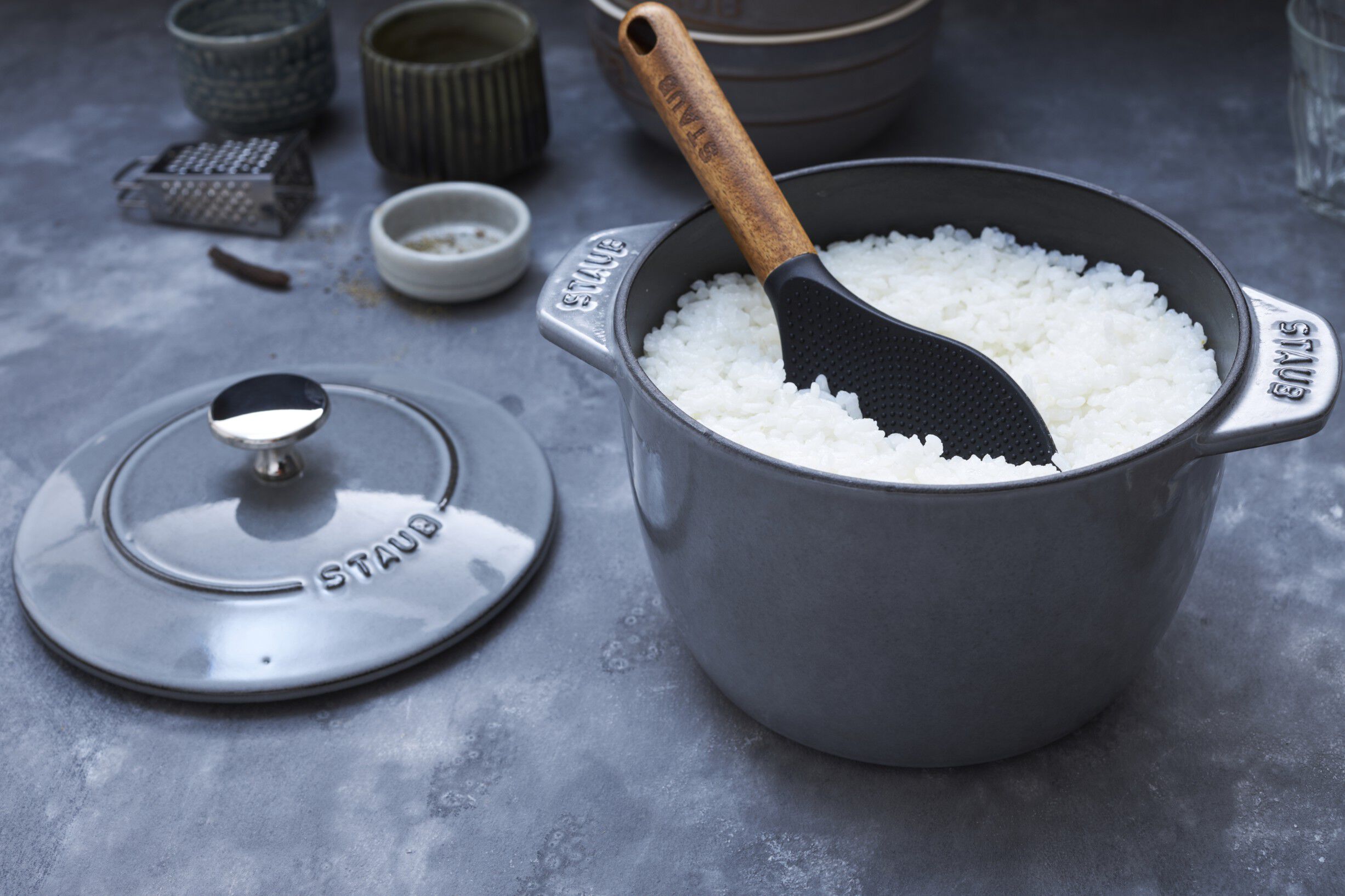 La Cocotte Ris Cocotte 16 cm / 1,75 l, Rund, Grafitgr&aring;, St&oslash;b