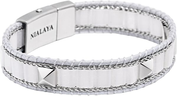 White Jade Stud Bracelet