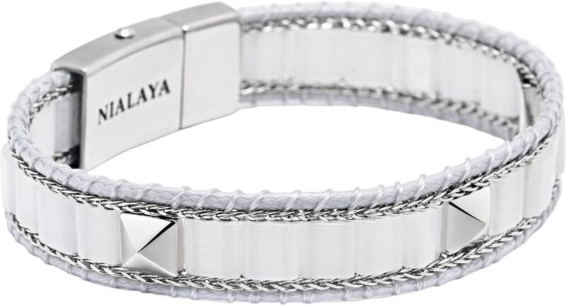 White Jade Stud Bracelet