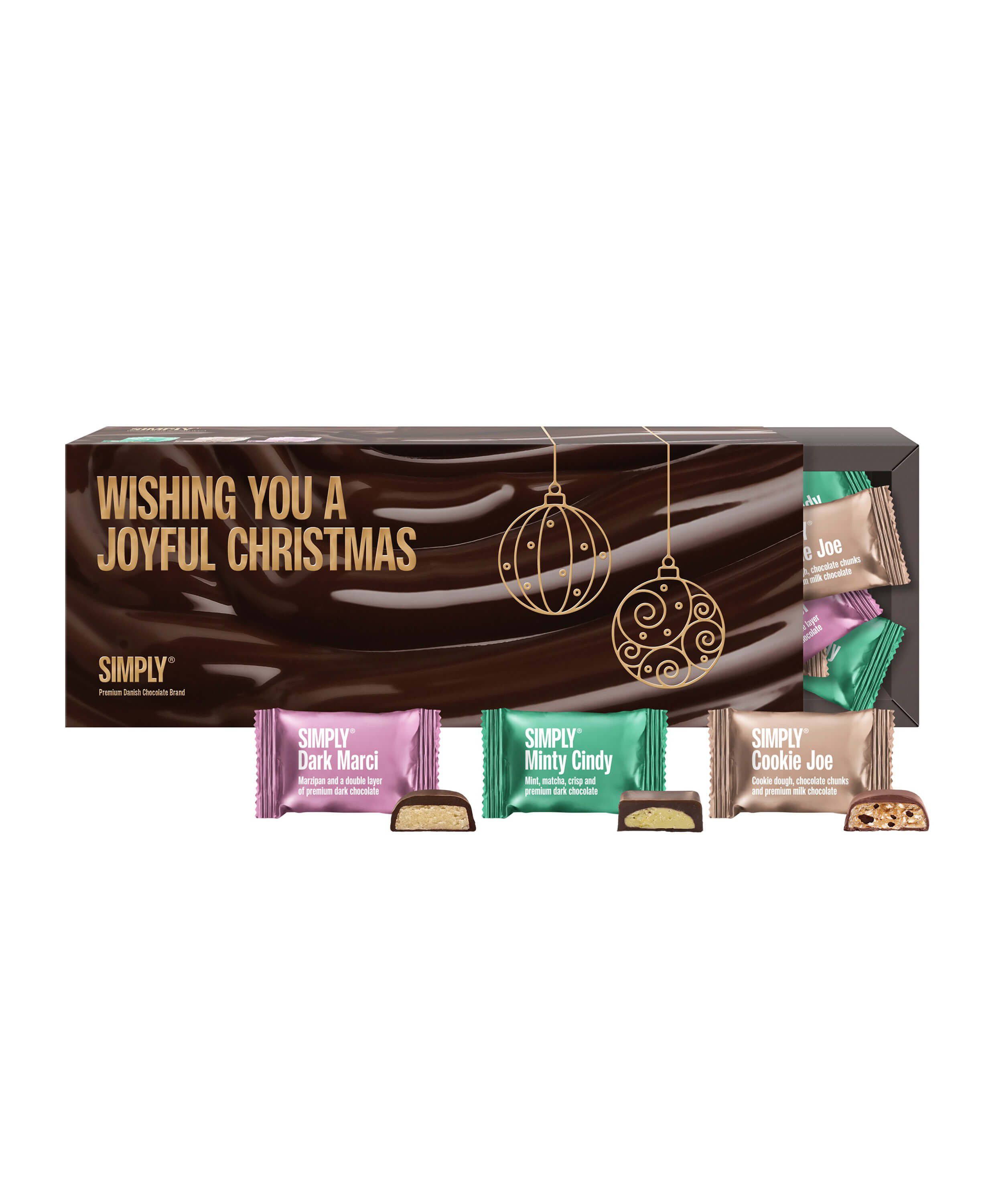 Simply&reg; JOYFUL CHRISTMAS chokolade&aelig;ske (500g)