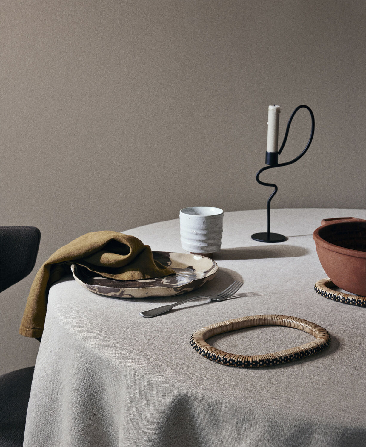 Valse Candle Holder - High - Black