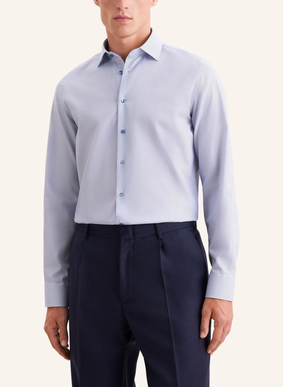 Business shirt Slim 1/1 Kent-Collar Print
