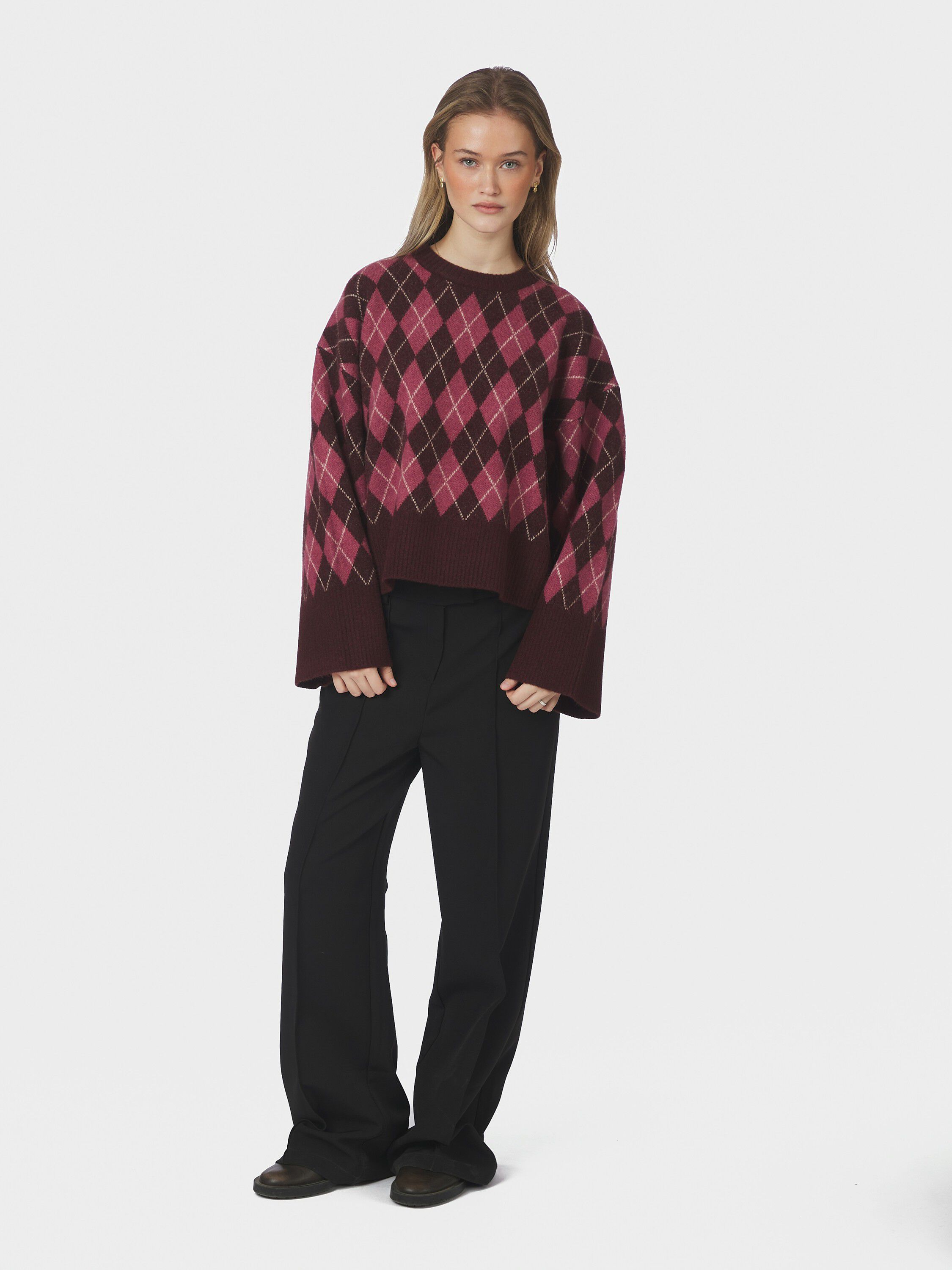 Kick Check Knit Blouse