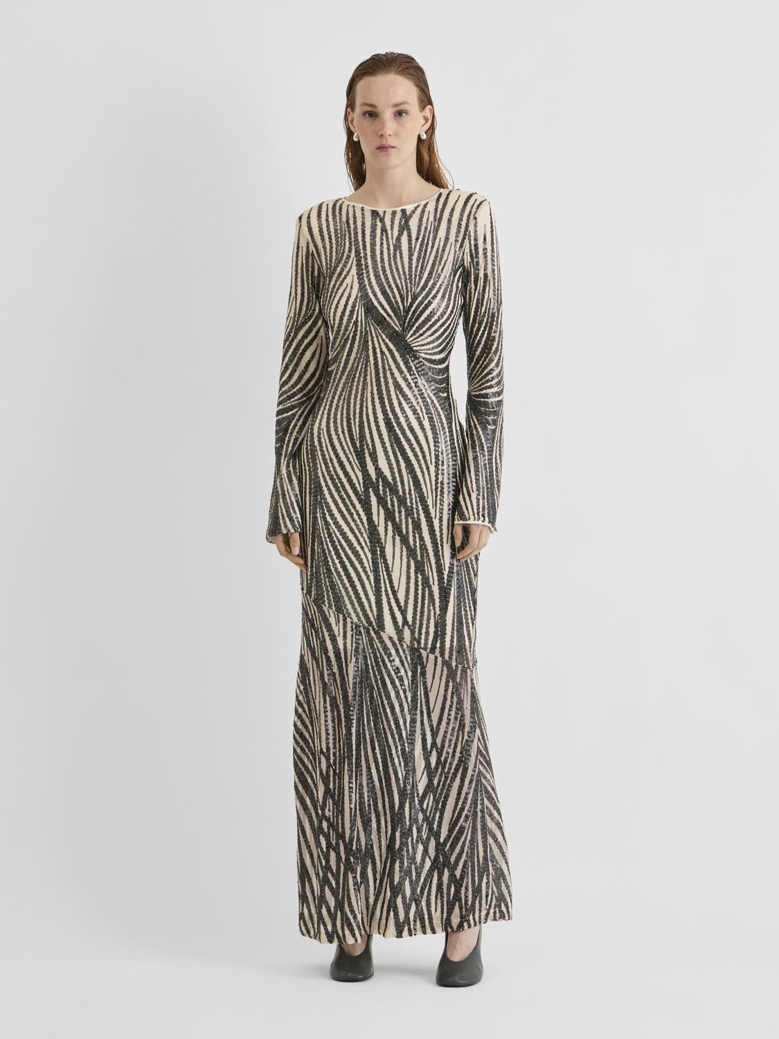 Rouleona L/S O-Neck Maxi Dress/Ev/Pf