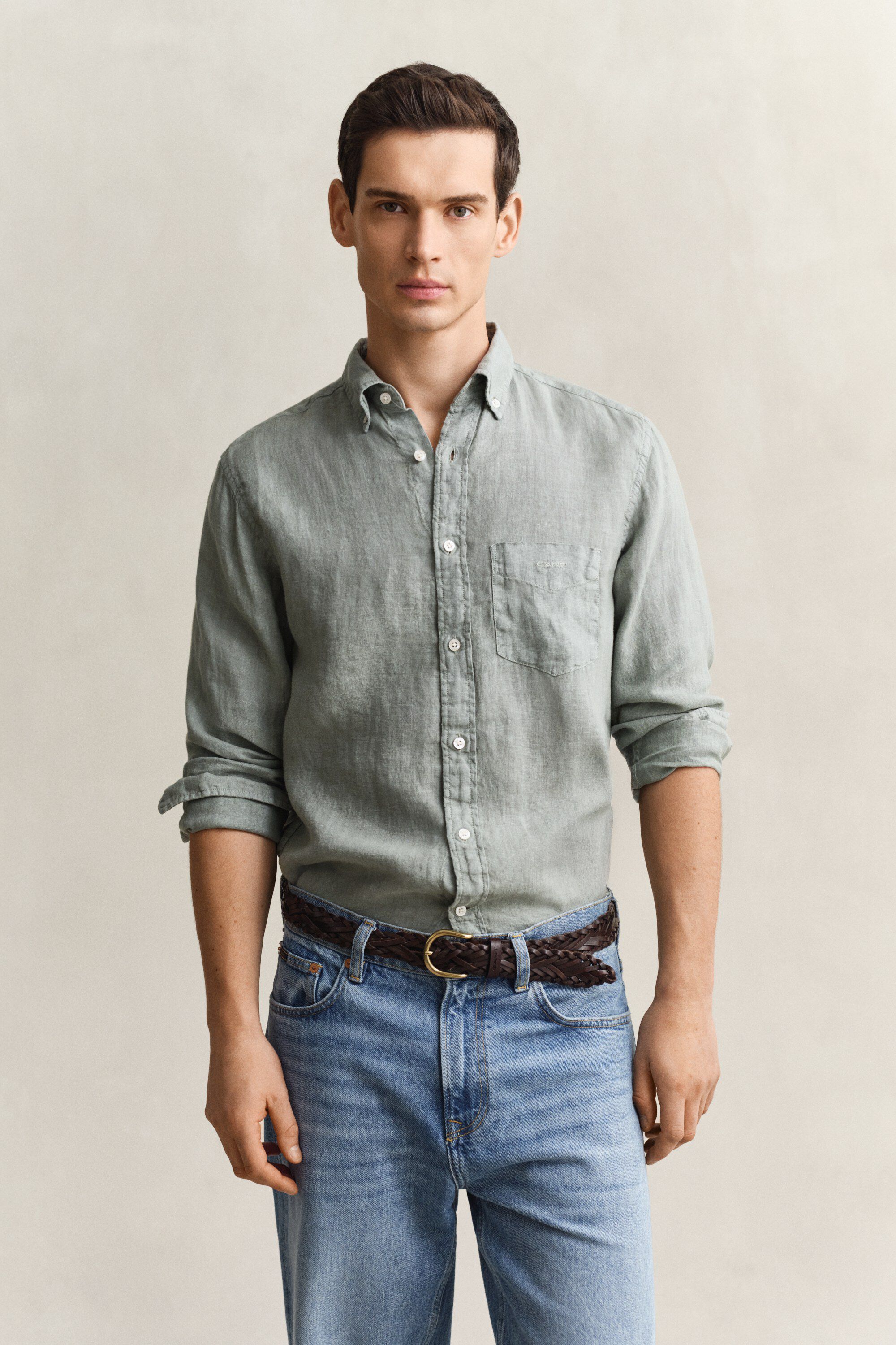 REG GMNT DYED LINEN SHIRT