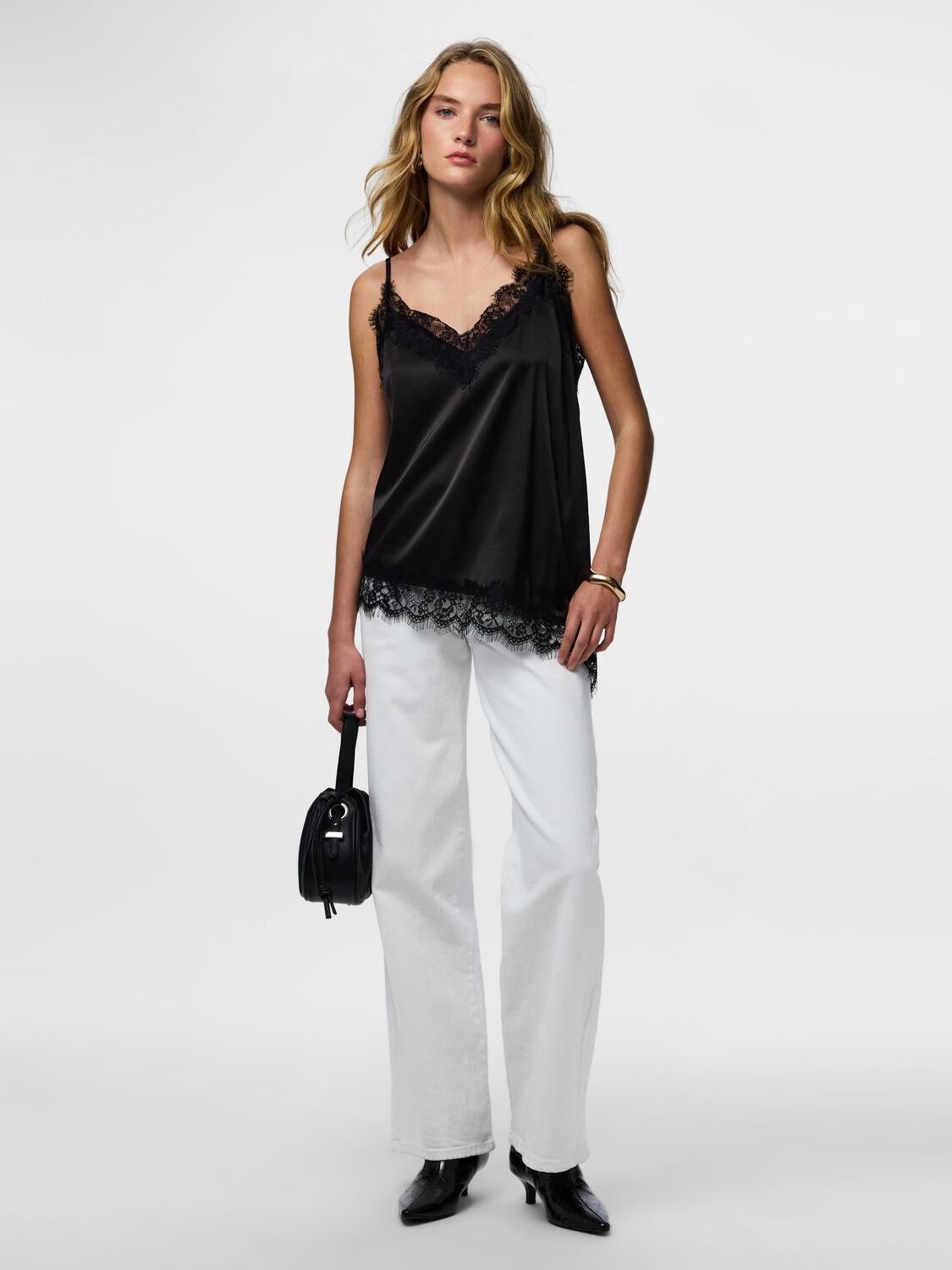 PCNOMI SL SATIN LACE TOP WVN D2D