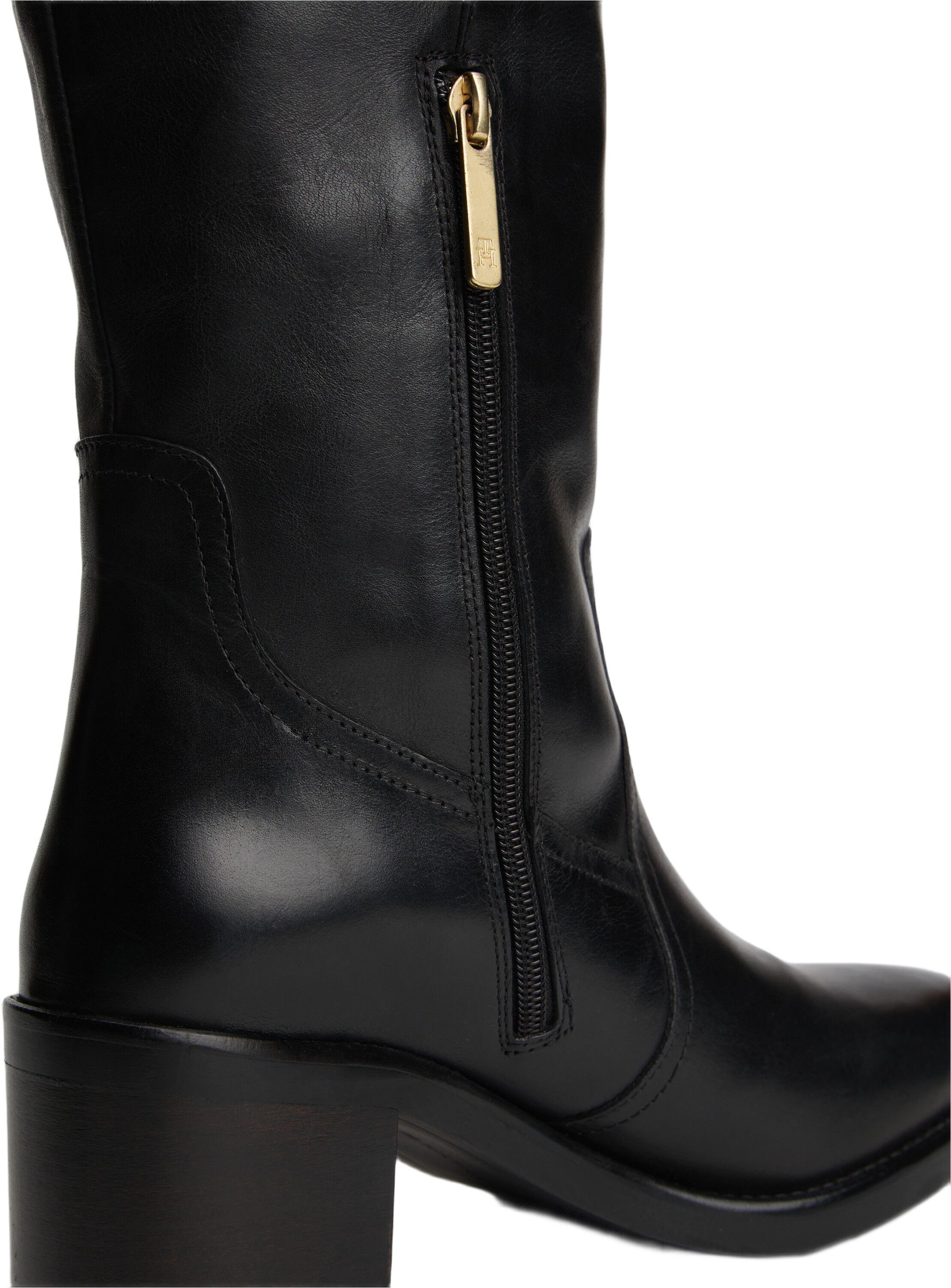 RIDING LTHR LONG BOOT BLOCK HEEL