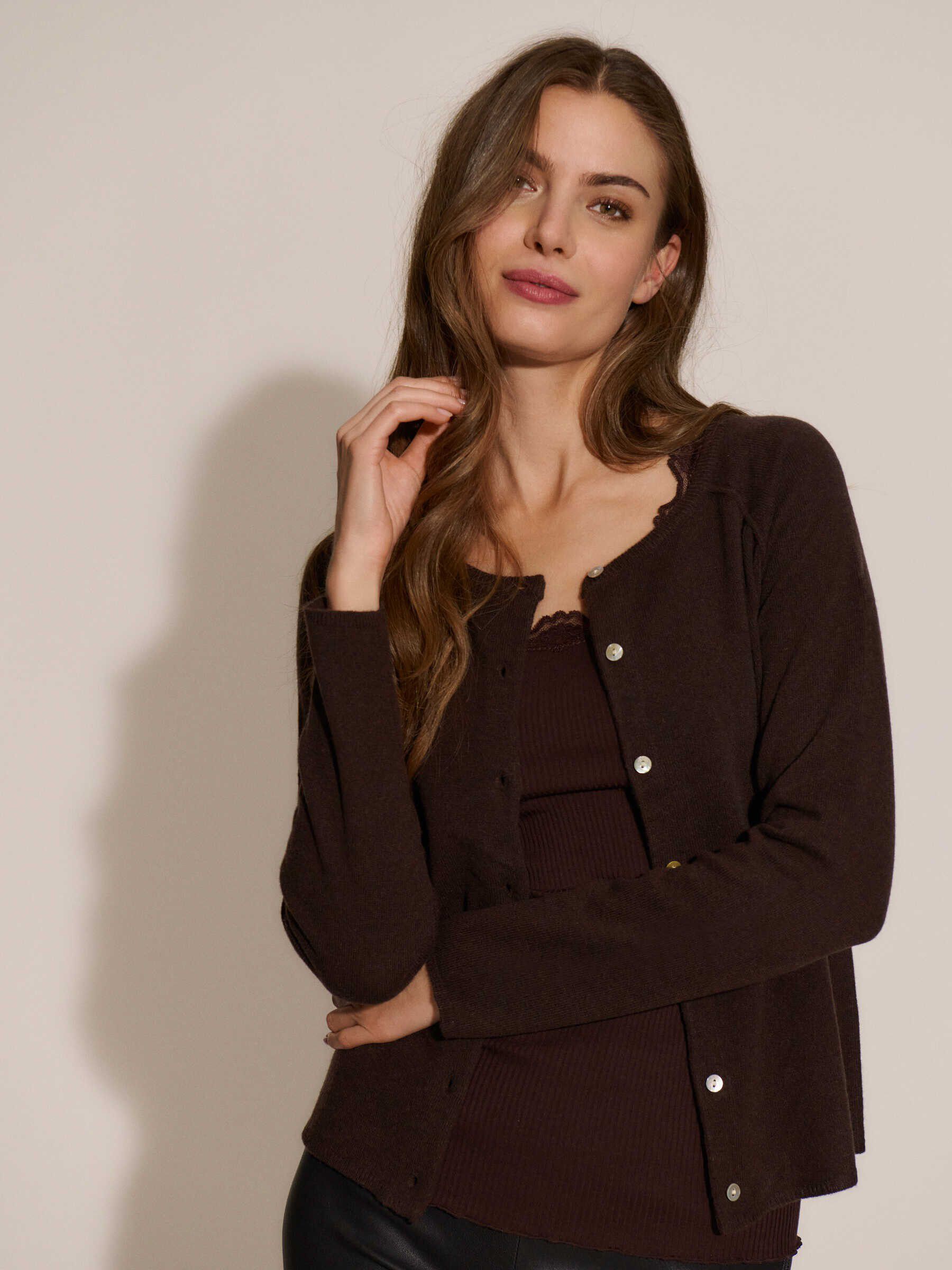 Silk top regular w/vintage lace