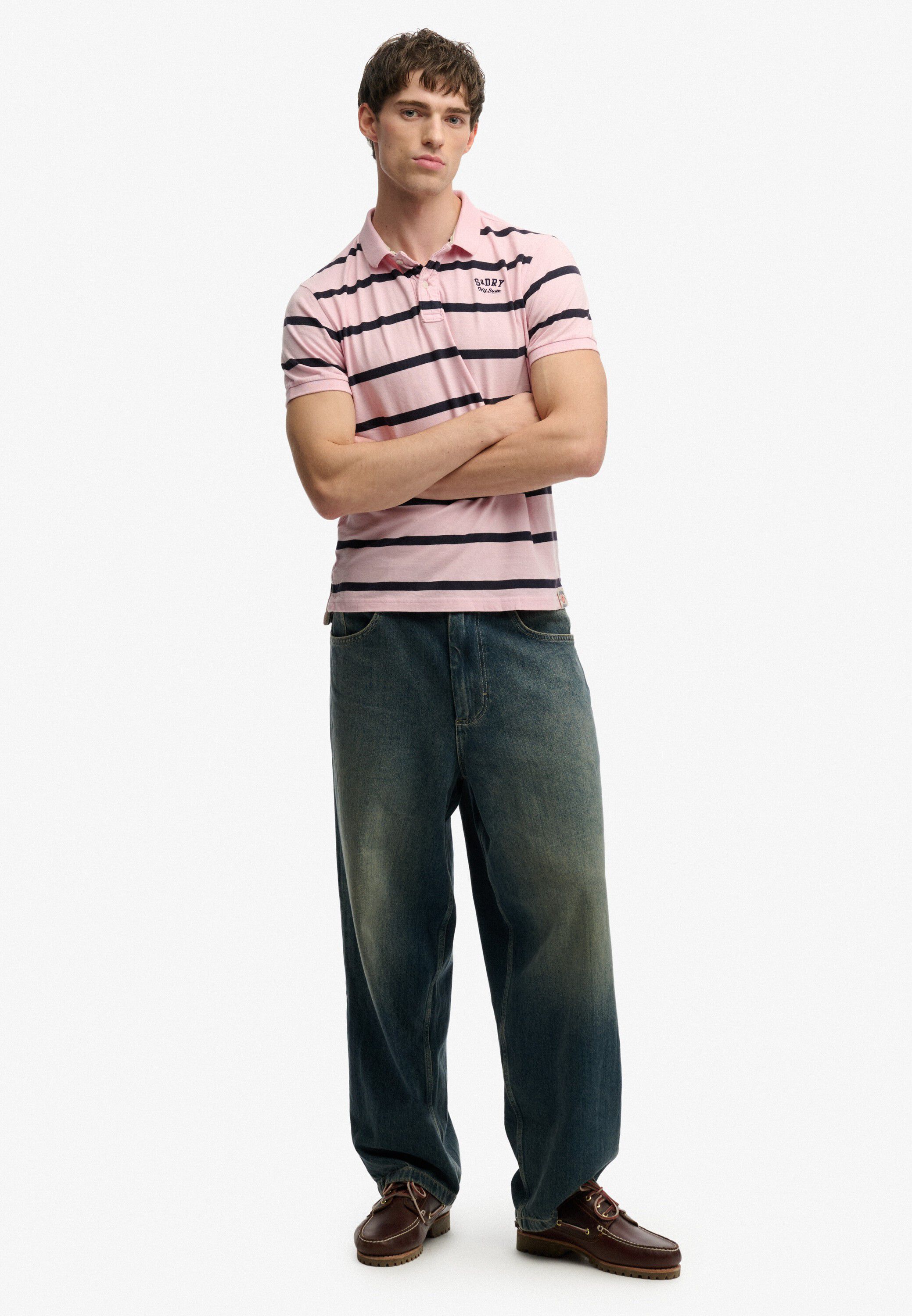 VINTAGE STRIPE JERSEY POLO