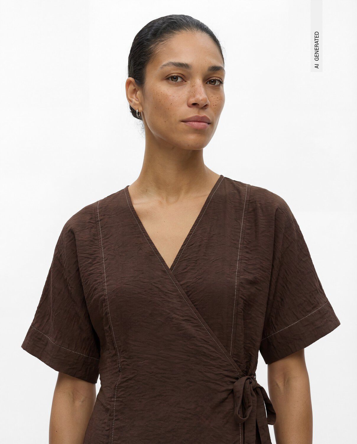 OBJJACIRA S/S RE WRAP TOP E DIV TNE
