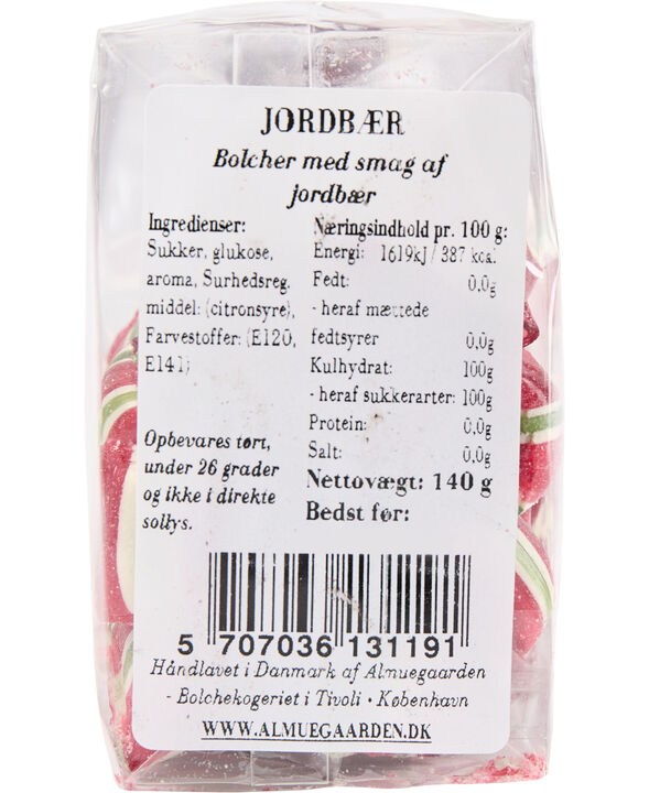 Jordbær bolcher med smag af friske jordbær