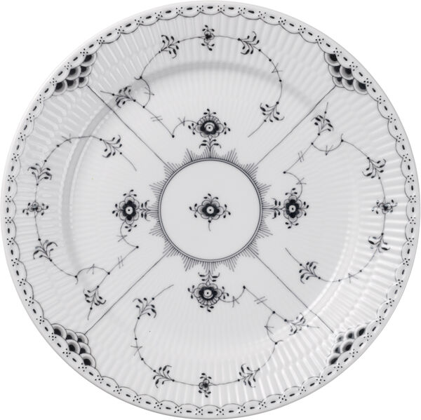 Sort Musselmalet Halvblonde Tallerken 27 cm