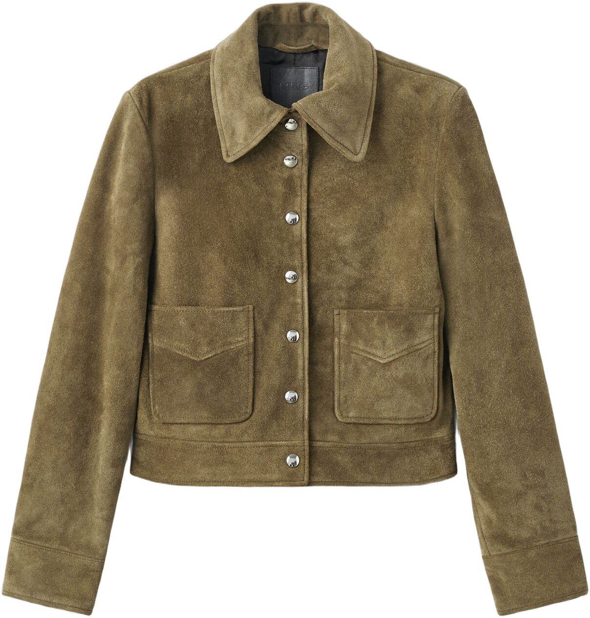 Suede leather jacket with buttons