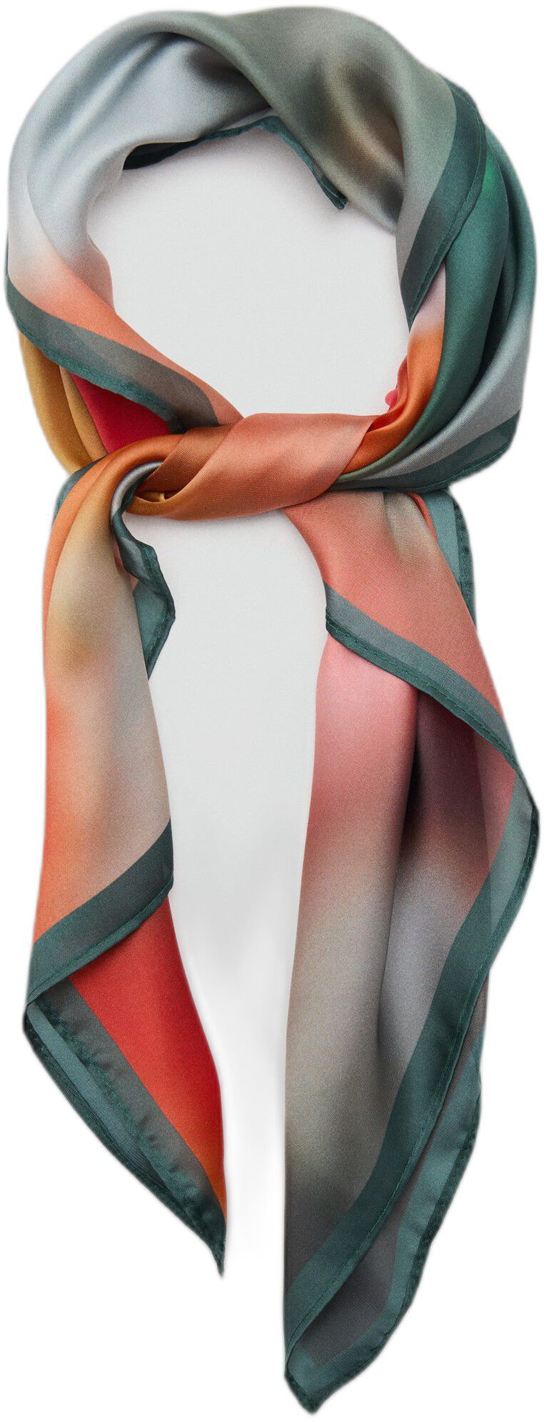 Printed satin scarf