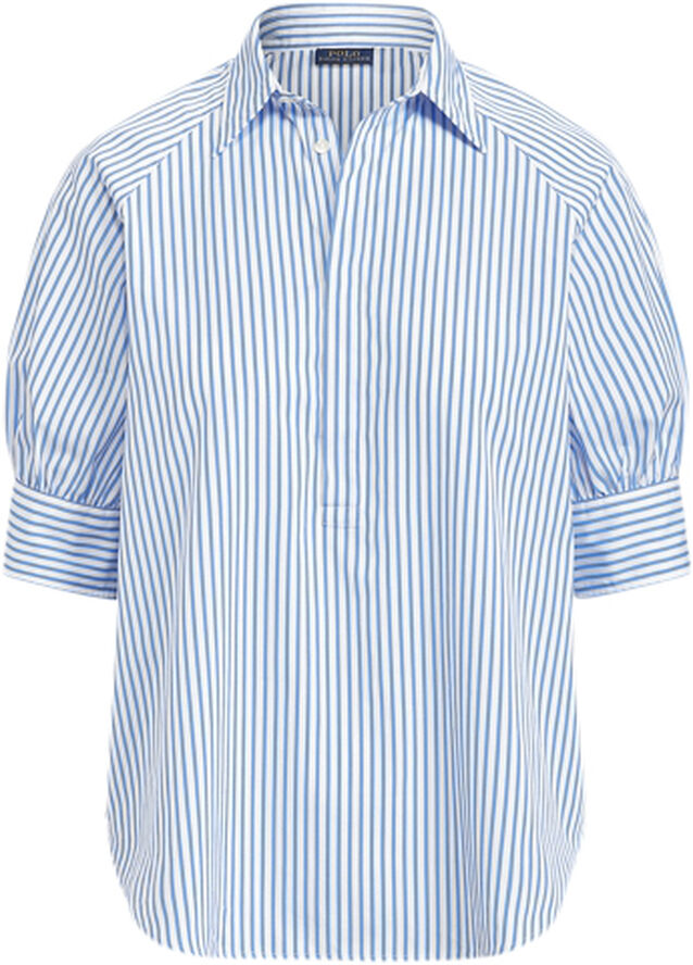 Striped Cotton Puff-Sleeve Shirt