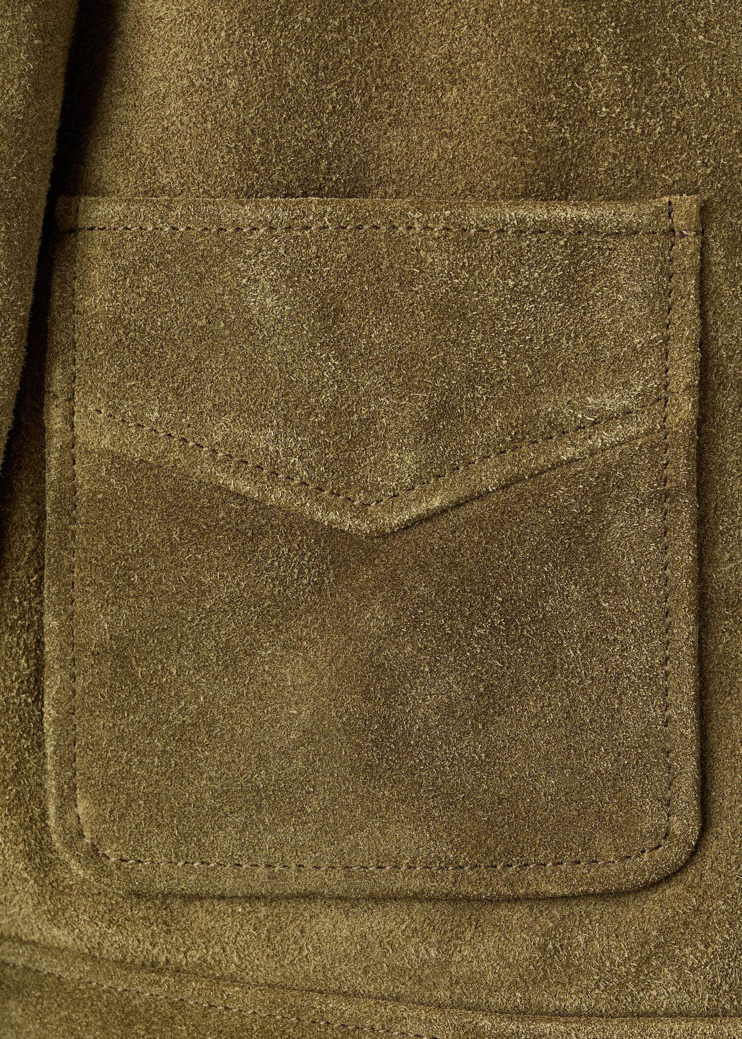 Suede leather jacket with buttons