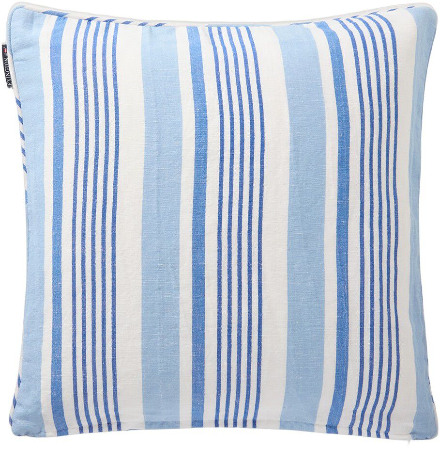 Stribet pudebetr�k i linned/bomuld mix