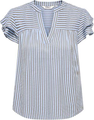 ONLBARI SL FRILL V-NECK TOP CS WVN