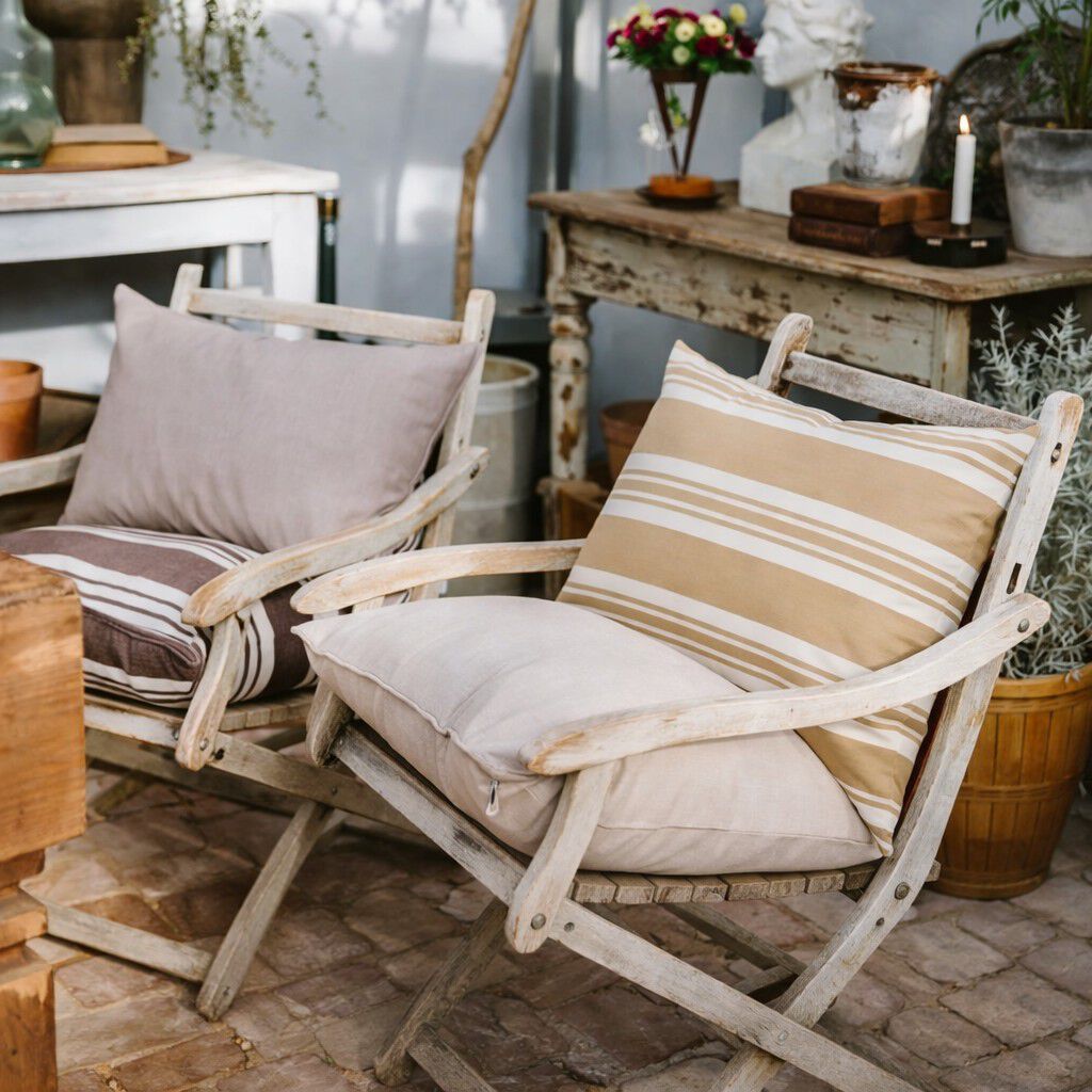 Fossflakes udend&oslash;rspude 40x60 cm. Beige stribet