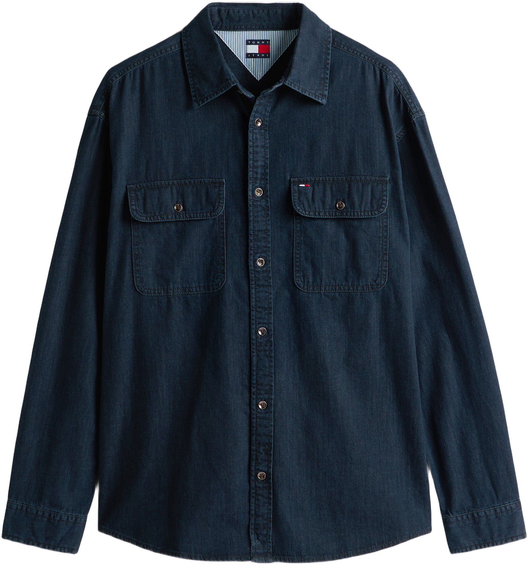 LS RELAXED DENIM SHIRT BL BK