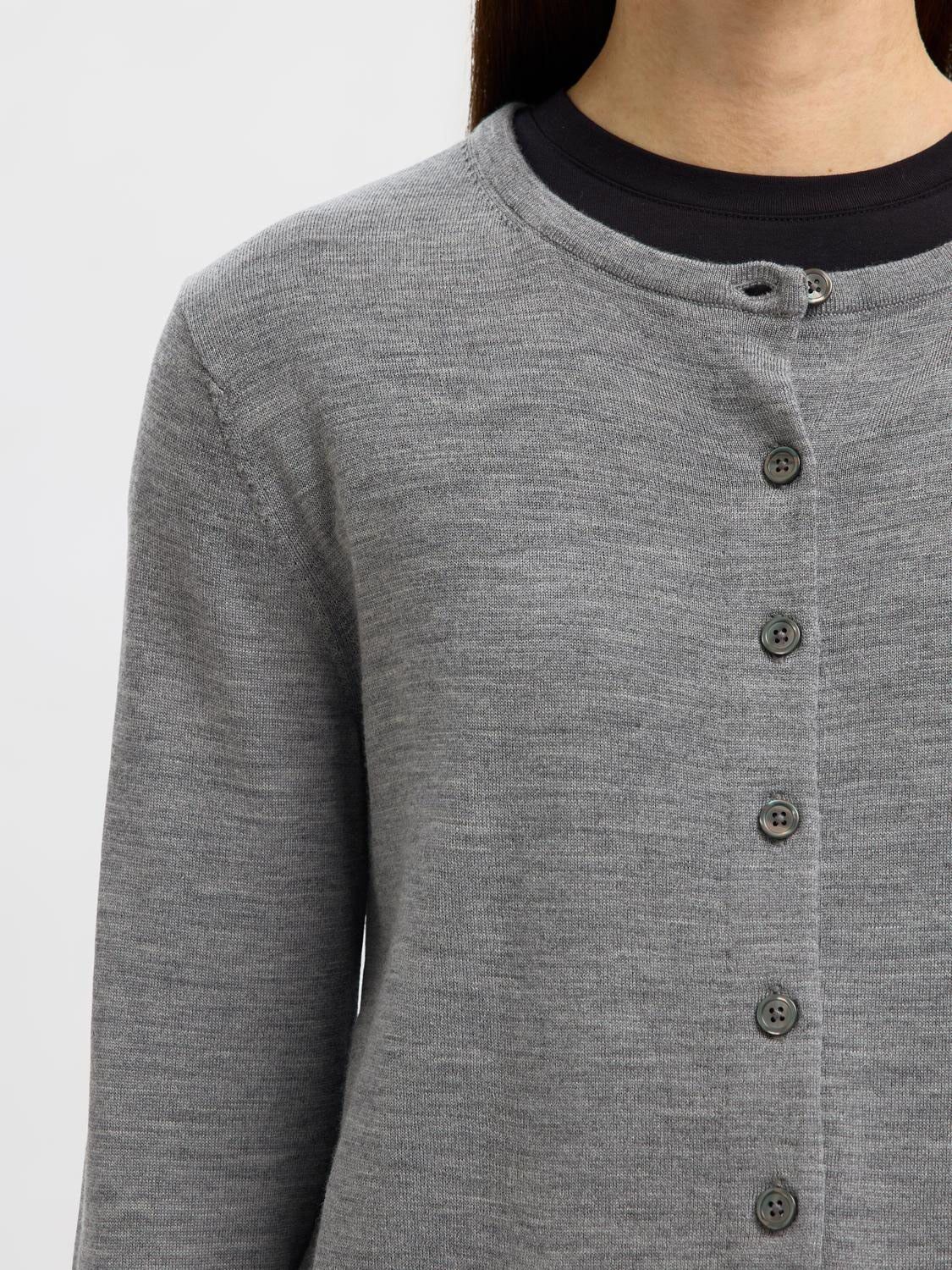 Slfthea Ls Knit Merino Cardigan Noos