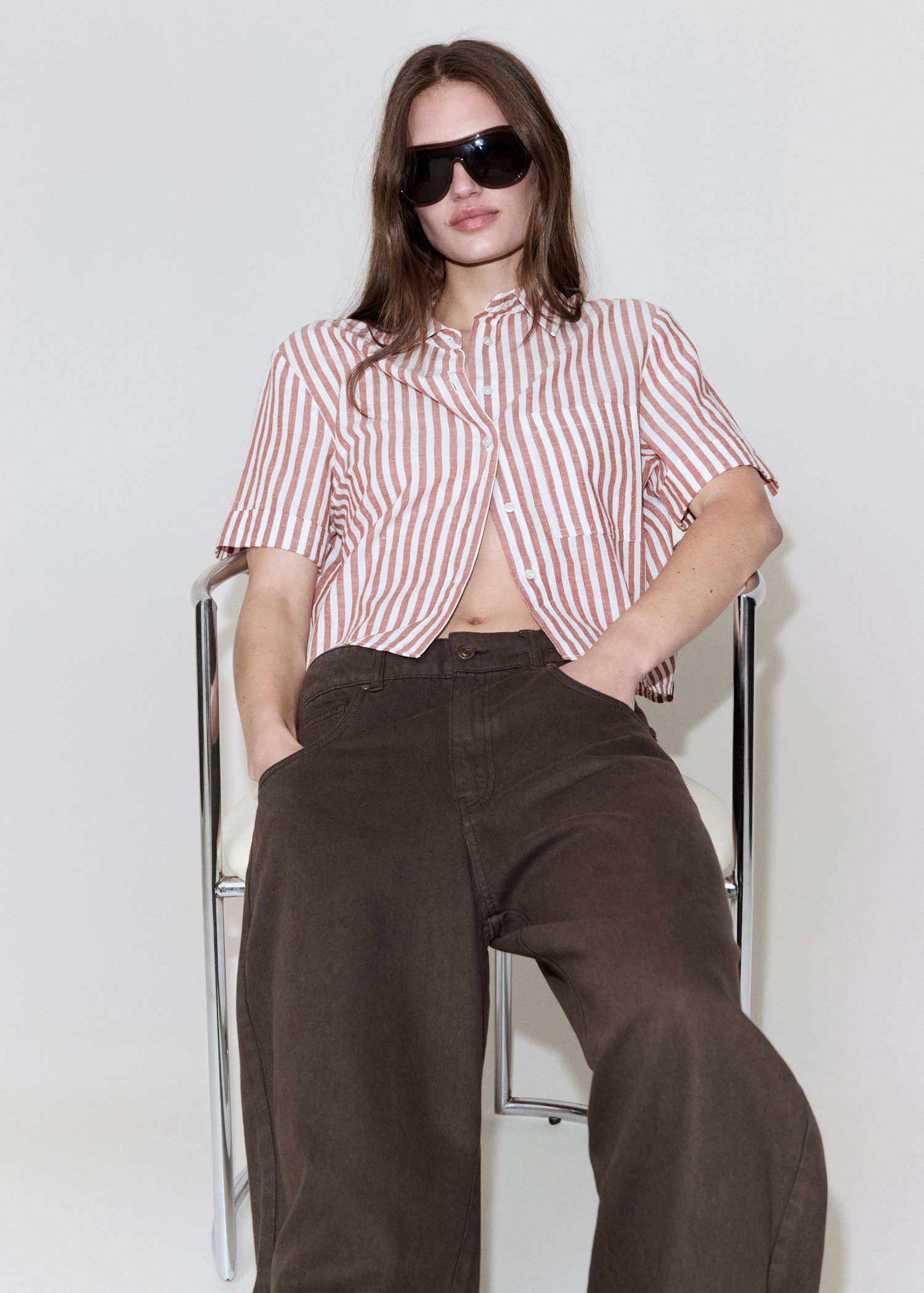 Striped cotton linen shirt