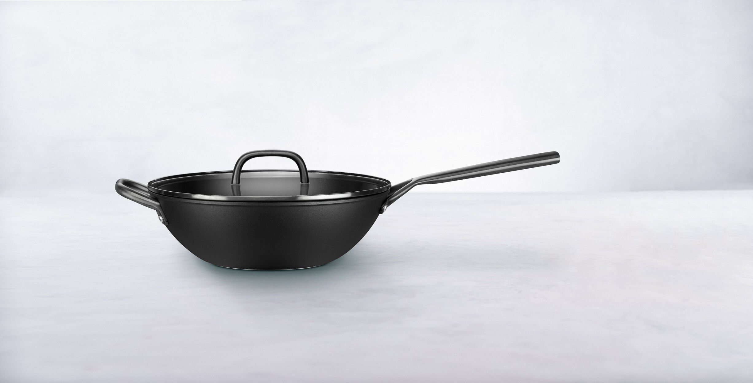 Milano, Wok Med glasl&aring;g 30 cm, Aluminium