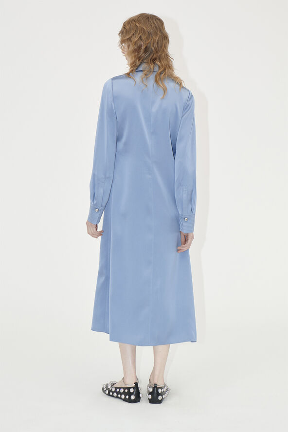 Collared Midi Dress, 2261 Satin