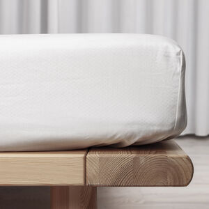 Økologisk boxlagen, percale - GOTS, hvid