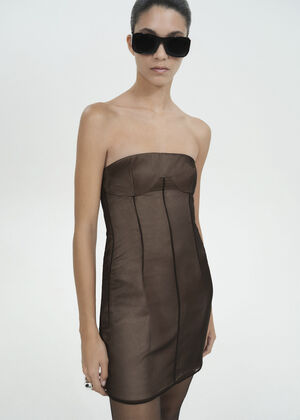 Short dress with corset neckline