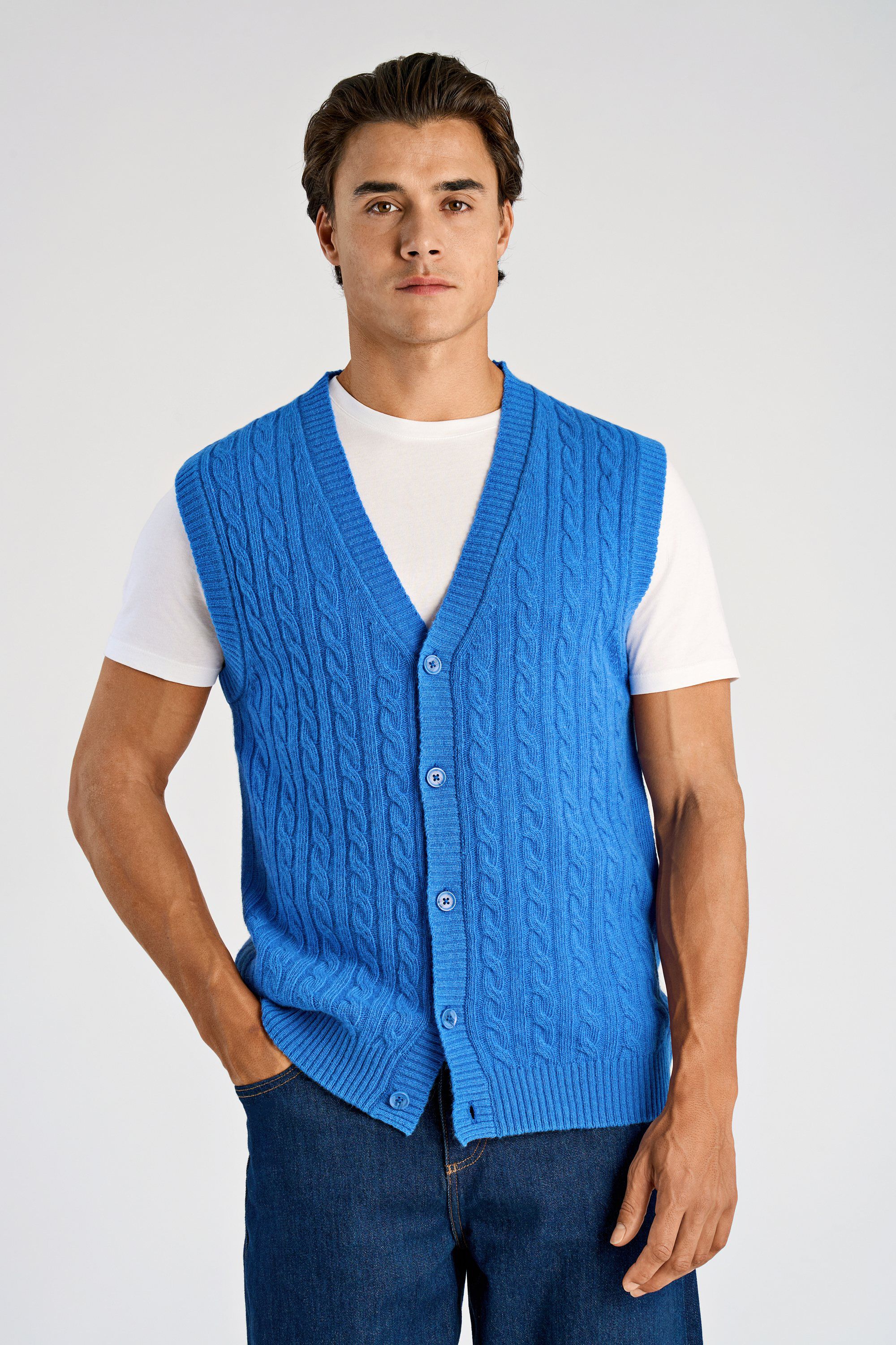 Lambswool button slipover