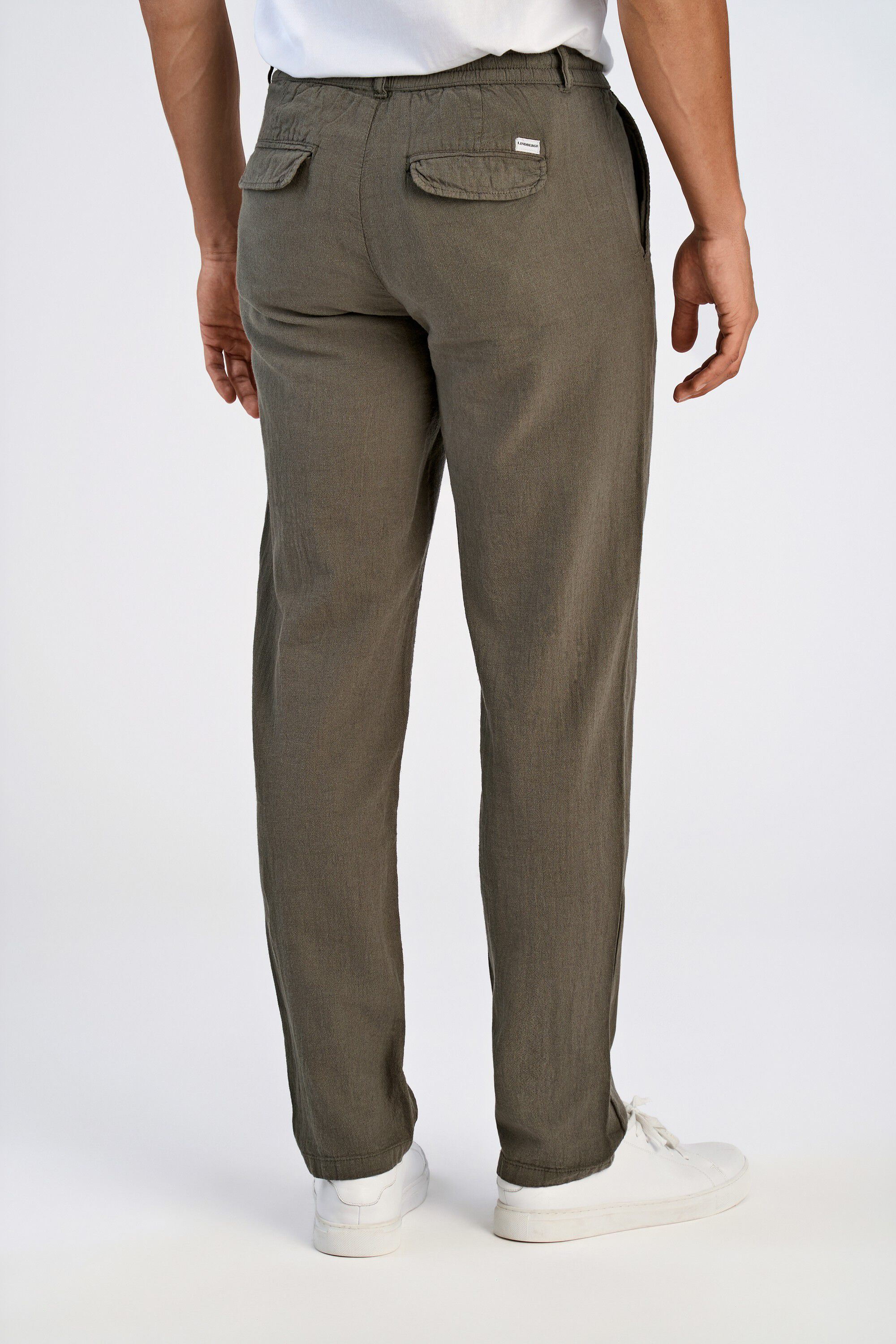 Linen blend herringbone pants