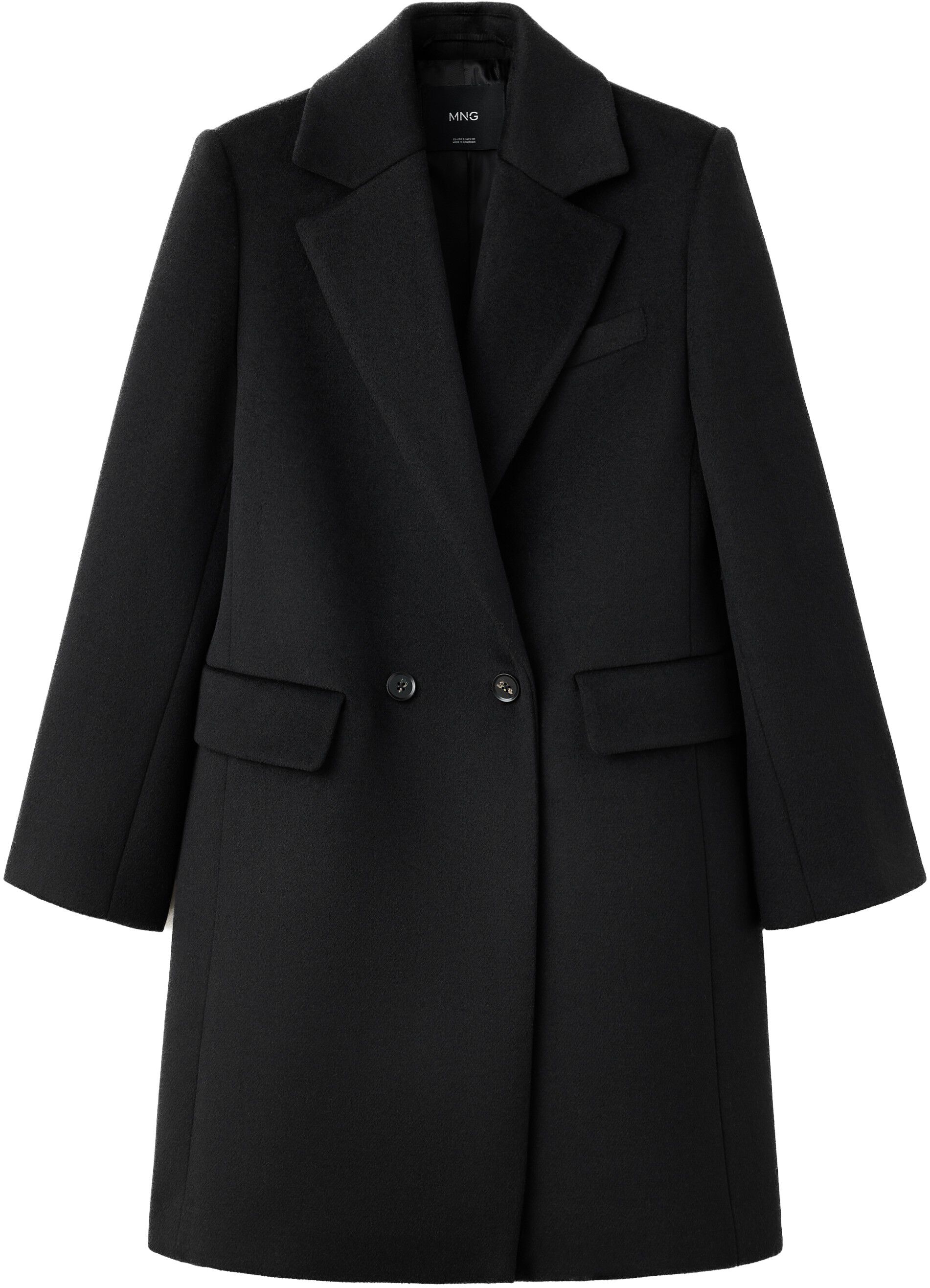 Double-breasted wool coat