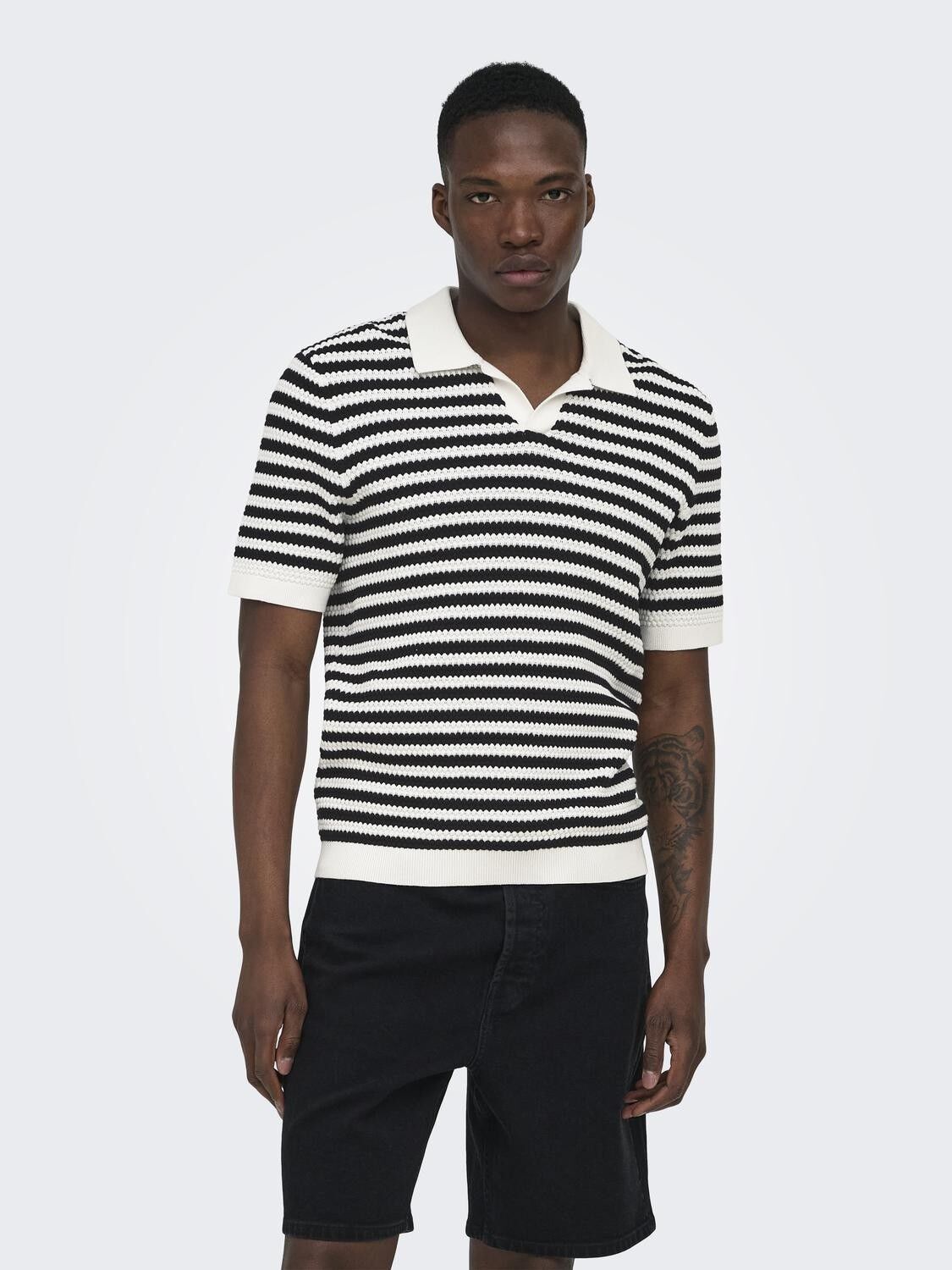 ONSSERGE REG SS SPLIT NECK KNIT
