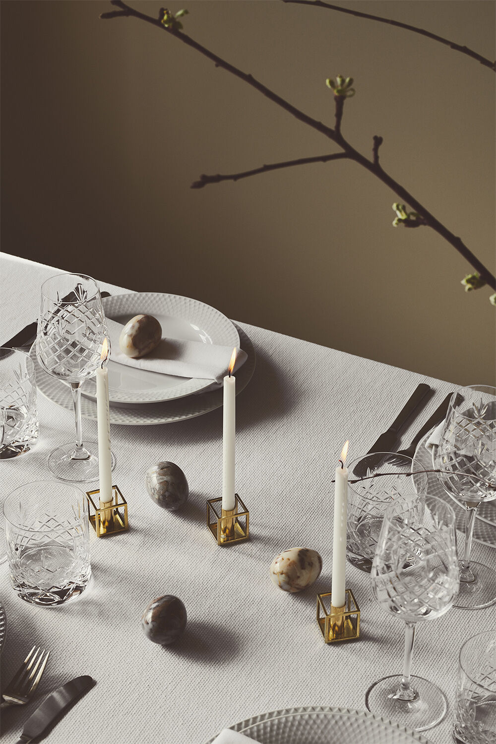 Kubus Candle Holder, Micro Gold-Pla