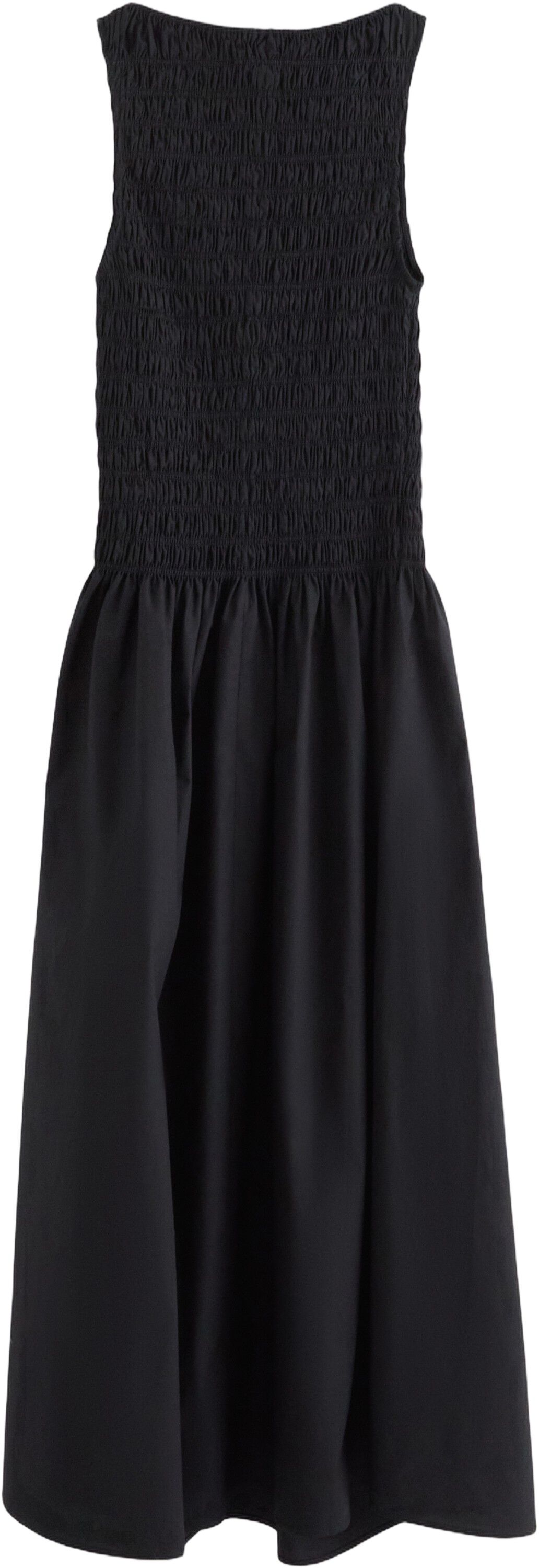 Sleeveless woven cotton dress with