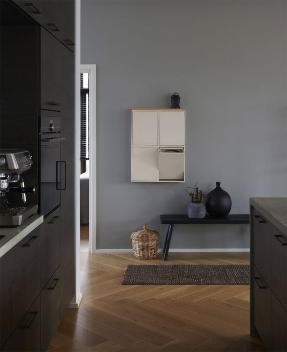 Floating wooden shelves