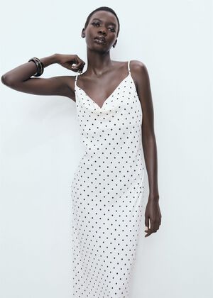 Midi-dress with draped neckline