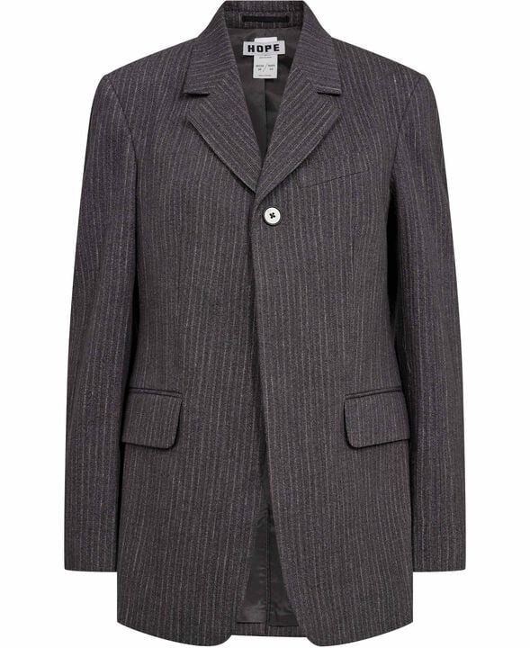 Fossil Blazer Textured Blue Grey Stripe-36