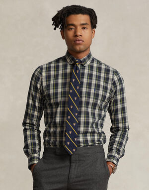 Custom Fit Plaid Oxford Shirt