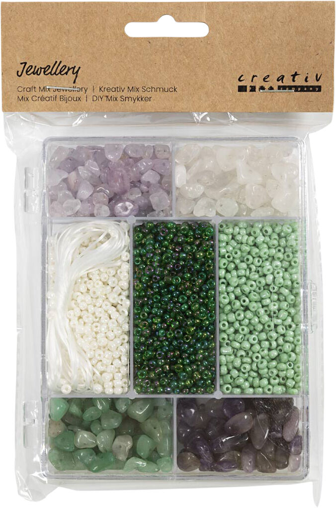 DIY Mix Smykker, Krystaller, str. 2,6-10 mm, hulstr. 0,8-1,2